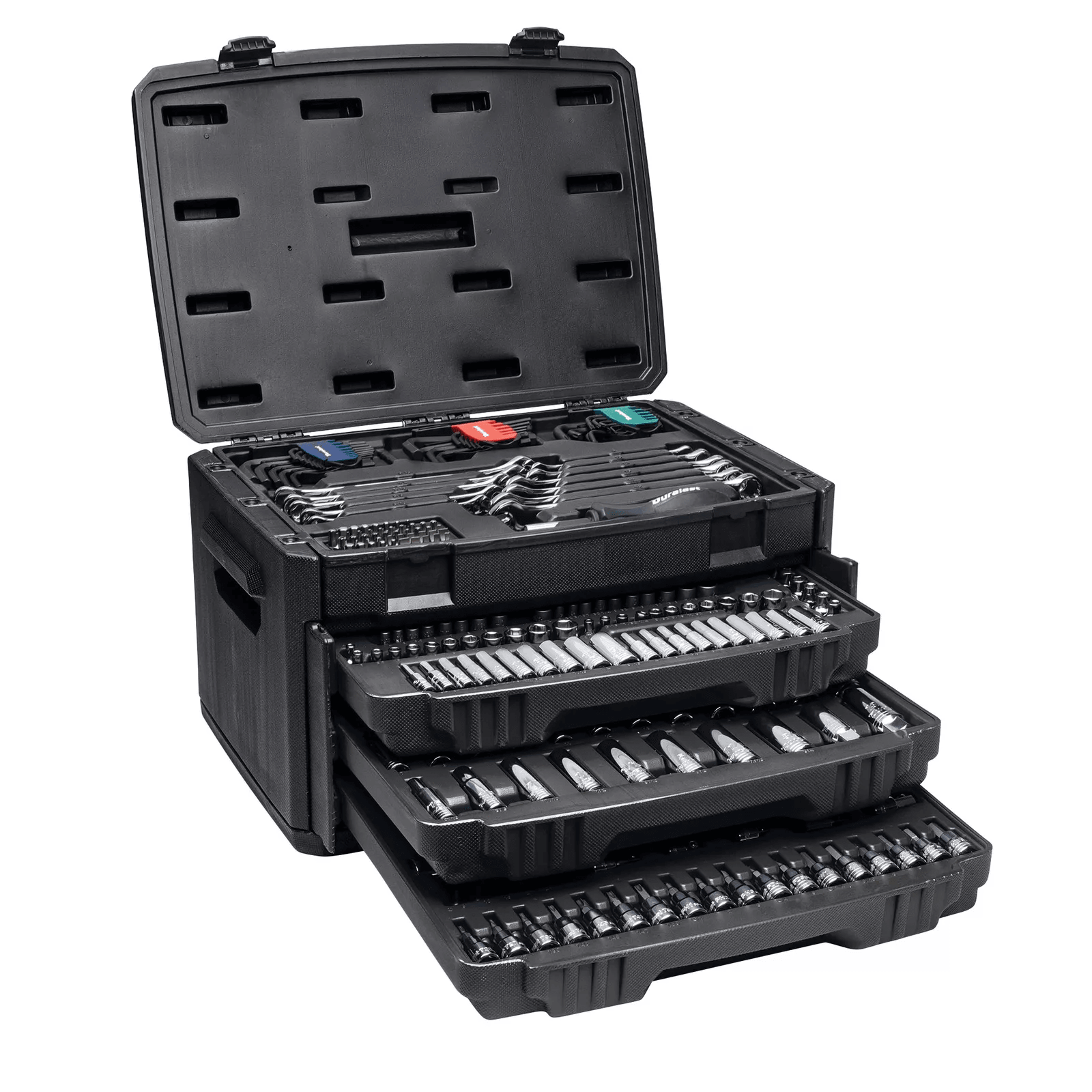 Master Mechanic SAE & Metric Socket and Tool Set with Case, Complete Mechanics Kit with Ratchets, Wrenches & Bit Driver