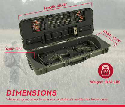 SKB Cases ISeries Hard Exterior Parallel Limb Bow Case Green Archery Case With Wheels TSAReady Latc 8