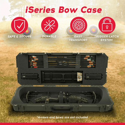 SKB Cases ISeries Hard Exterior Parallel Limb Bow Case Green Archery Case With Wheels TSAReady Latc 2