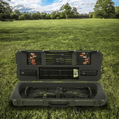 SKB Cases ISeries Hard Exterior Parallel Limb Bow Case Green Archery Case With Wheels TSAReady Latc 4
