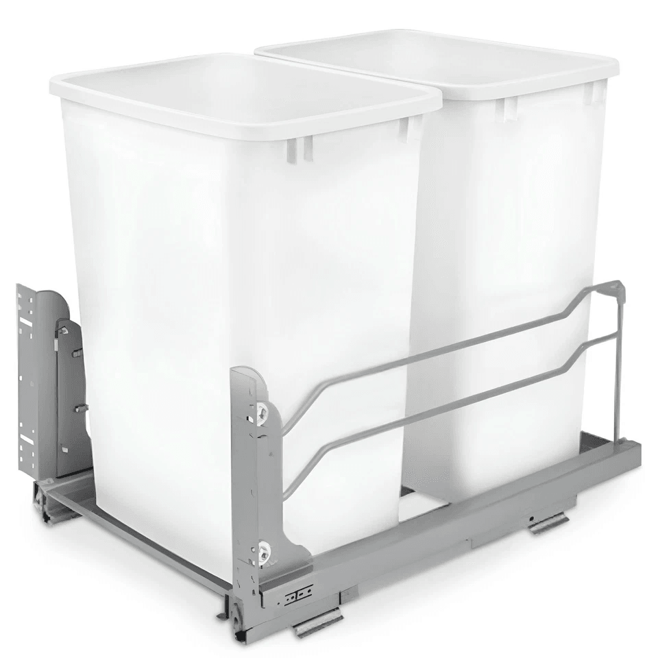 HeavyDuty RevAShelf Double Pullout Trash Cans With SoftClose Dual Quart Waste Containers For Cabine 4