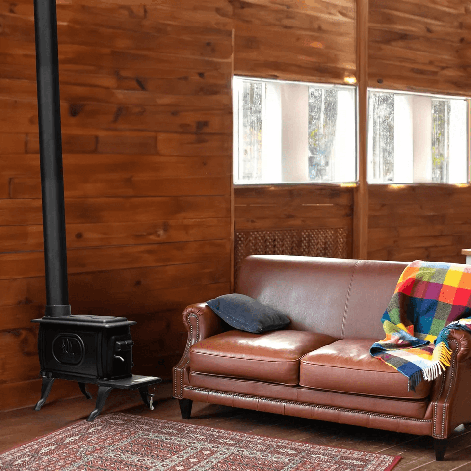 Stove Cast Iron Log Wood Stove Rustic Design Clean Burning EPA Certified 3