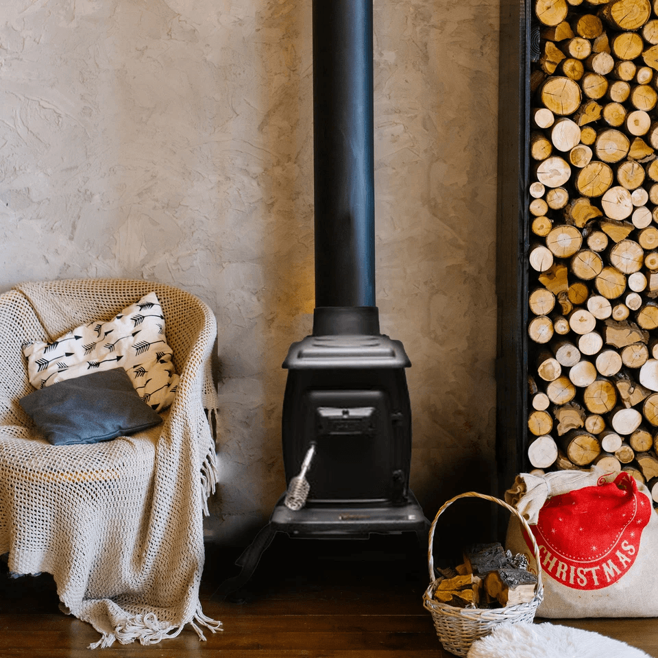 Stove Cast Iron Log Wood Stove Rustic Design Clean Burning EPA Certified 2