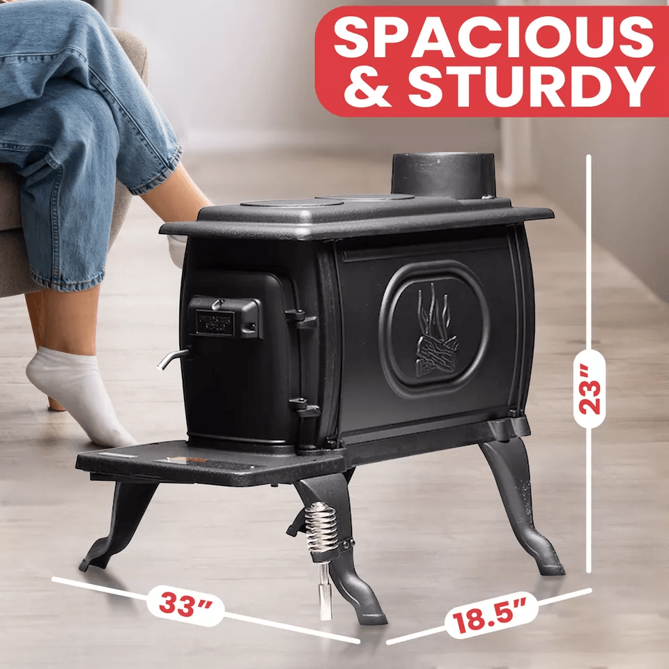 Stove Cast Iron Log Wood Stove Rustic Design Clean Burning EPA Certified 5