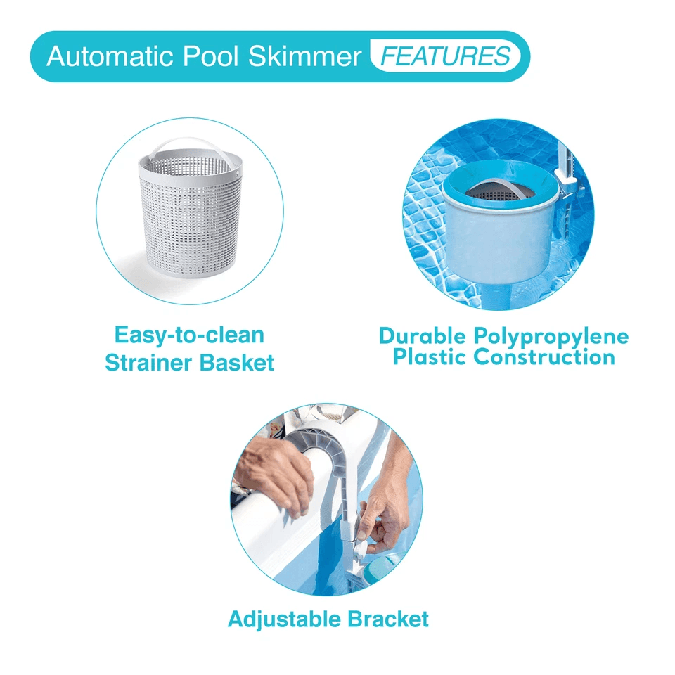 Intex Deluxe Wall Mounted Pool Surface Skimmer Automatic Debris Removal For Above Ground Pools 3
