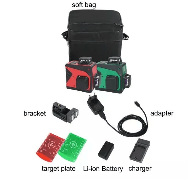 Professional Wokeline Three Plane Laser Level With Green Beam SelfLeveling Tool For Picture Hanging