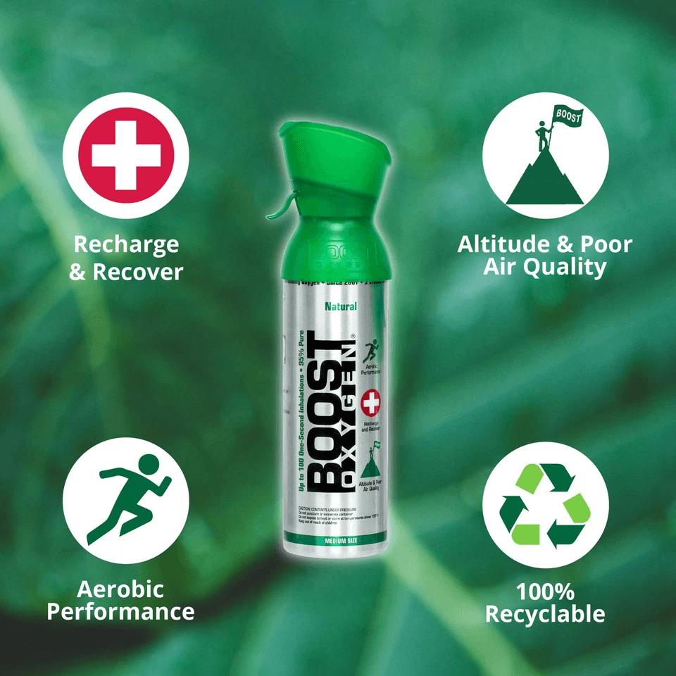 Boost Oxygen 5 Liter Natural Canned Oxygen With Mouthpiece Portable Oxygen For Altitude Sports And  2
