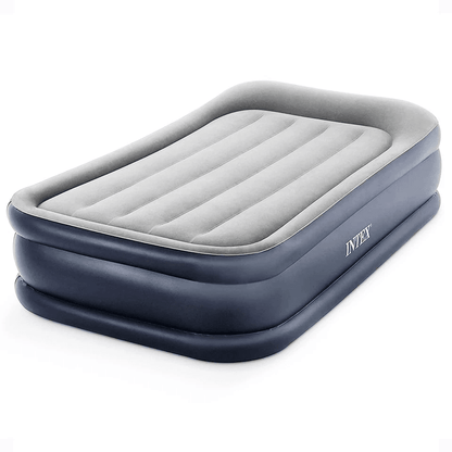 Intex Dura Beam Deluxe Pillow Bed with Built-In Pump, Twin – 16.5" Raised Air Mattress for Camping & Guests