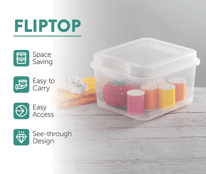 Sterilite Plastic FlipTop Hinged Storage Box Stackable Clear Containers W Latching Lid For Supplies 1