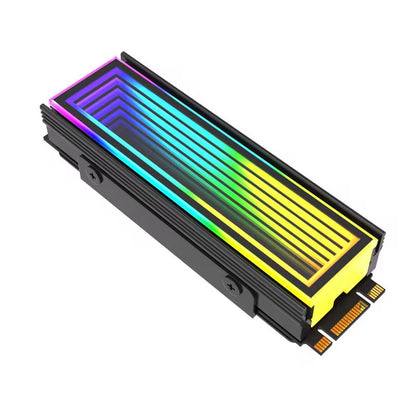 Aluminum ARGB SSD M2 Cooler with 5V3Pin AURA Sync Heatsink for 2280 NVMe Solid State Drives