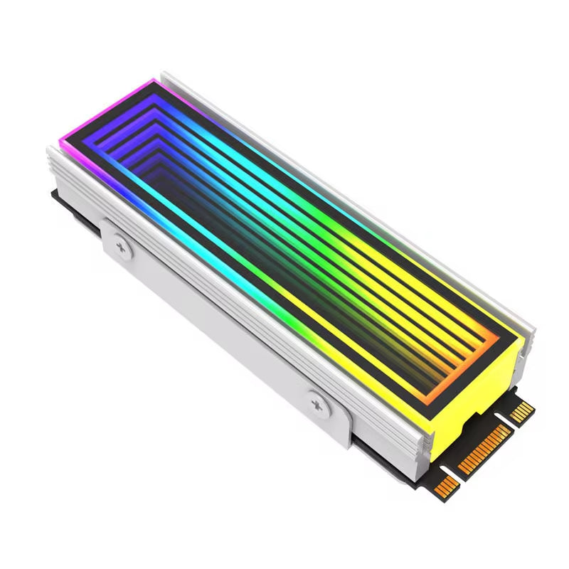 Aluminum ARGB SSD M2 Cooler with 5V3Pin AURA Sync Heatsink for 2280 NVMe Solid State Drives