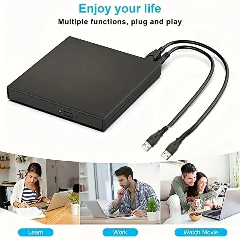 USB 20 External CDRW DVDROM Drive Slim Portable PlugandPlay CD DVD Player for Laptop  PC