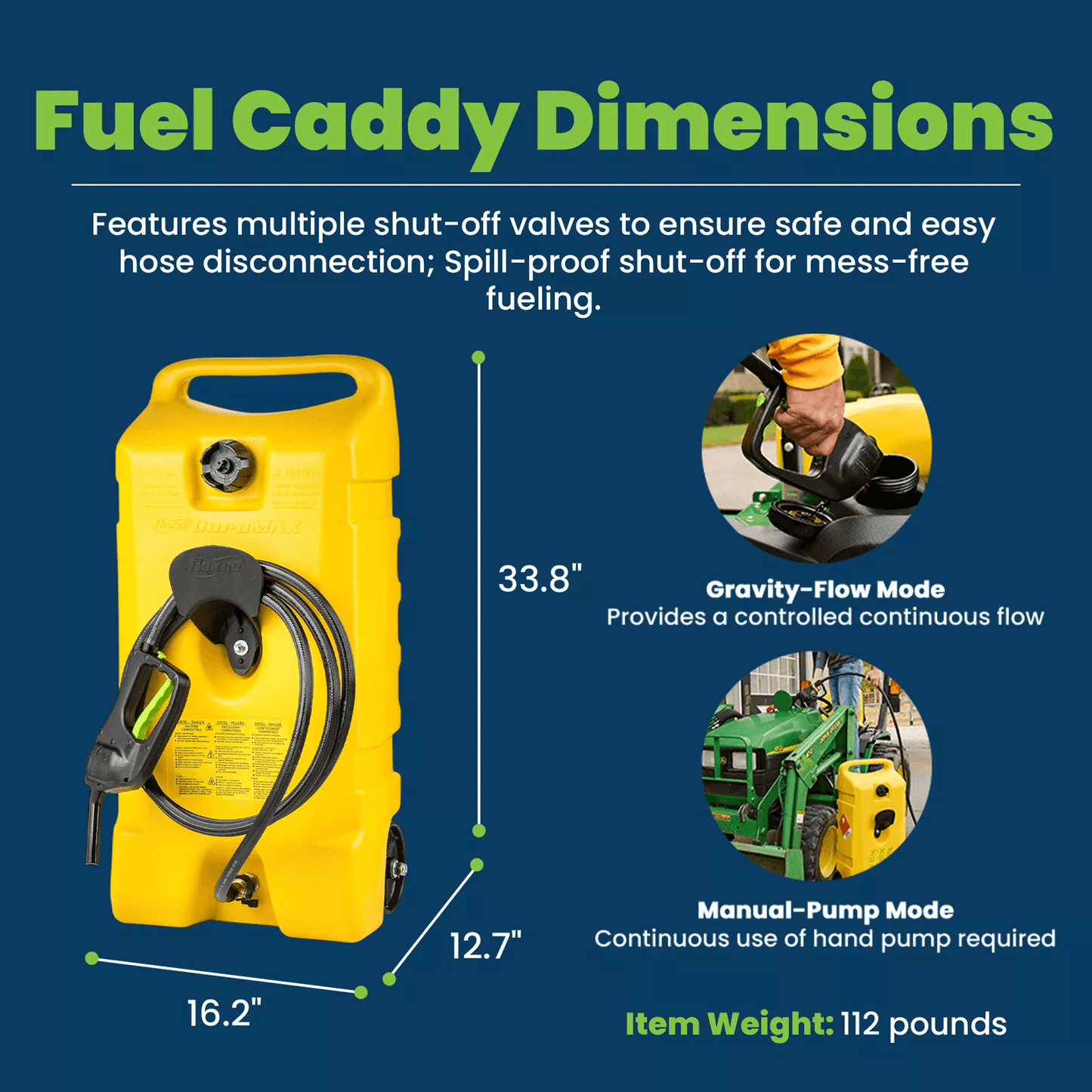 Diesel Fuel Tank Container Caddy  Pump Yellow Durable Portable Fuel Storage 2