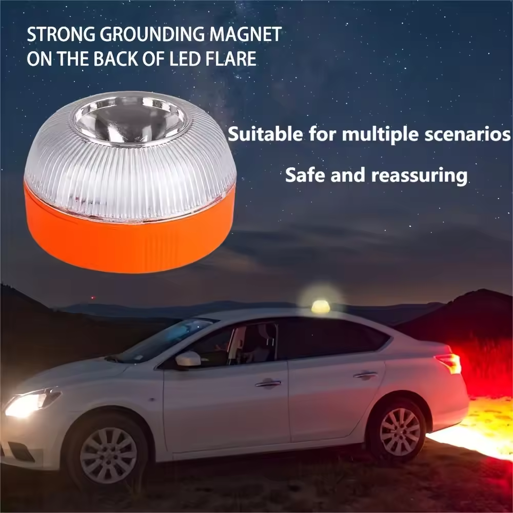 Magnetic LED Car Beacon Emergency Safety Strobe Light  Roadside Flashlight Lamp