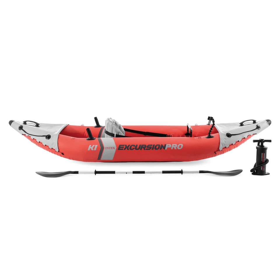 Intex Excursion Pro Inflatable Kayak Fishing Kayak With Oars Pump  Rod Holders Portable Vinyl Boat  8