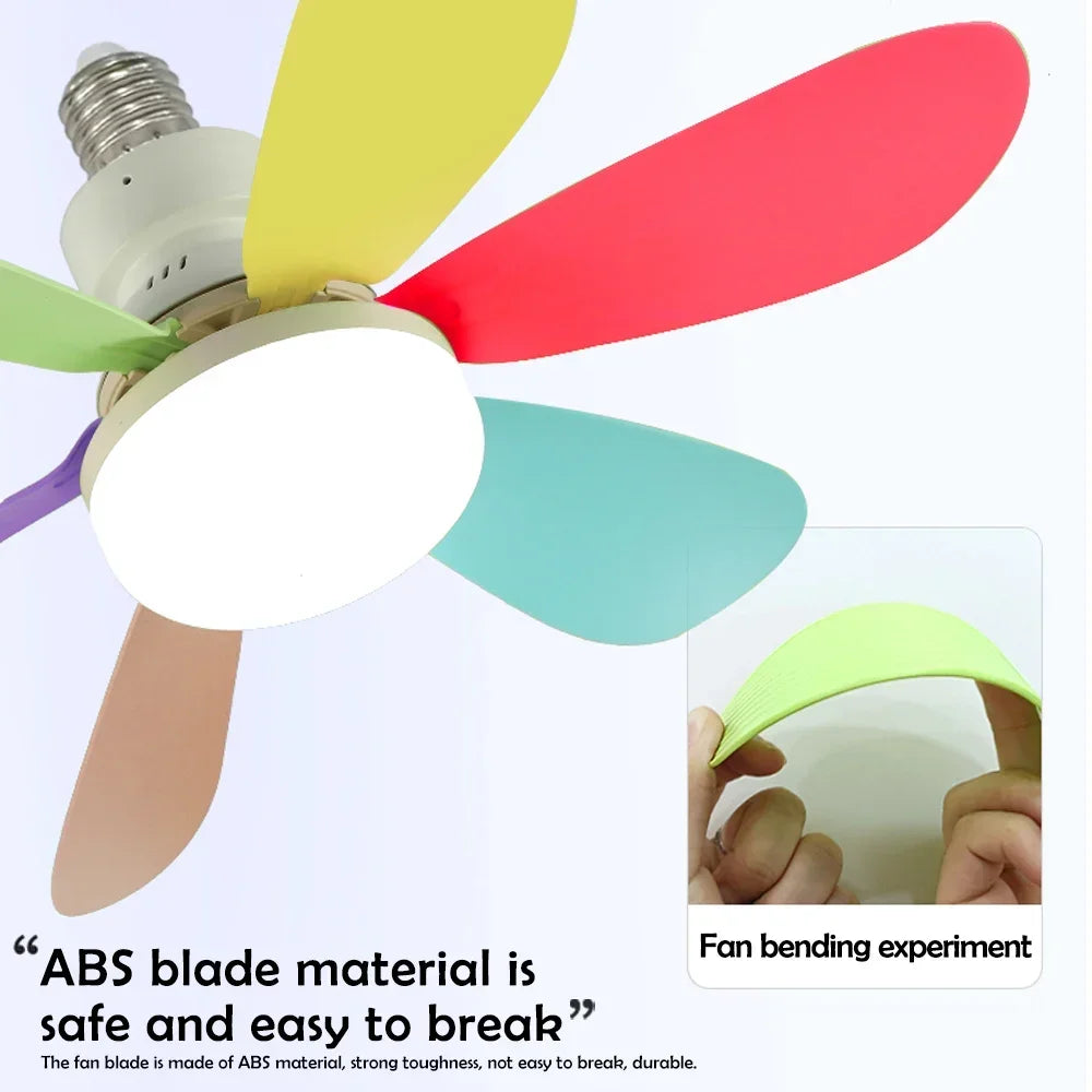Smart LED Ceiling Fan Light E26 E27 Base 2040W with Wireless Remote and 3 Lighting Modes for Livin