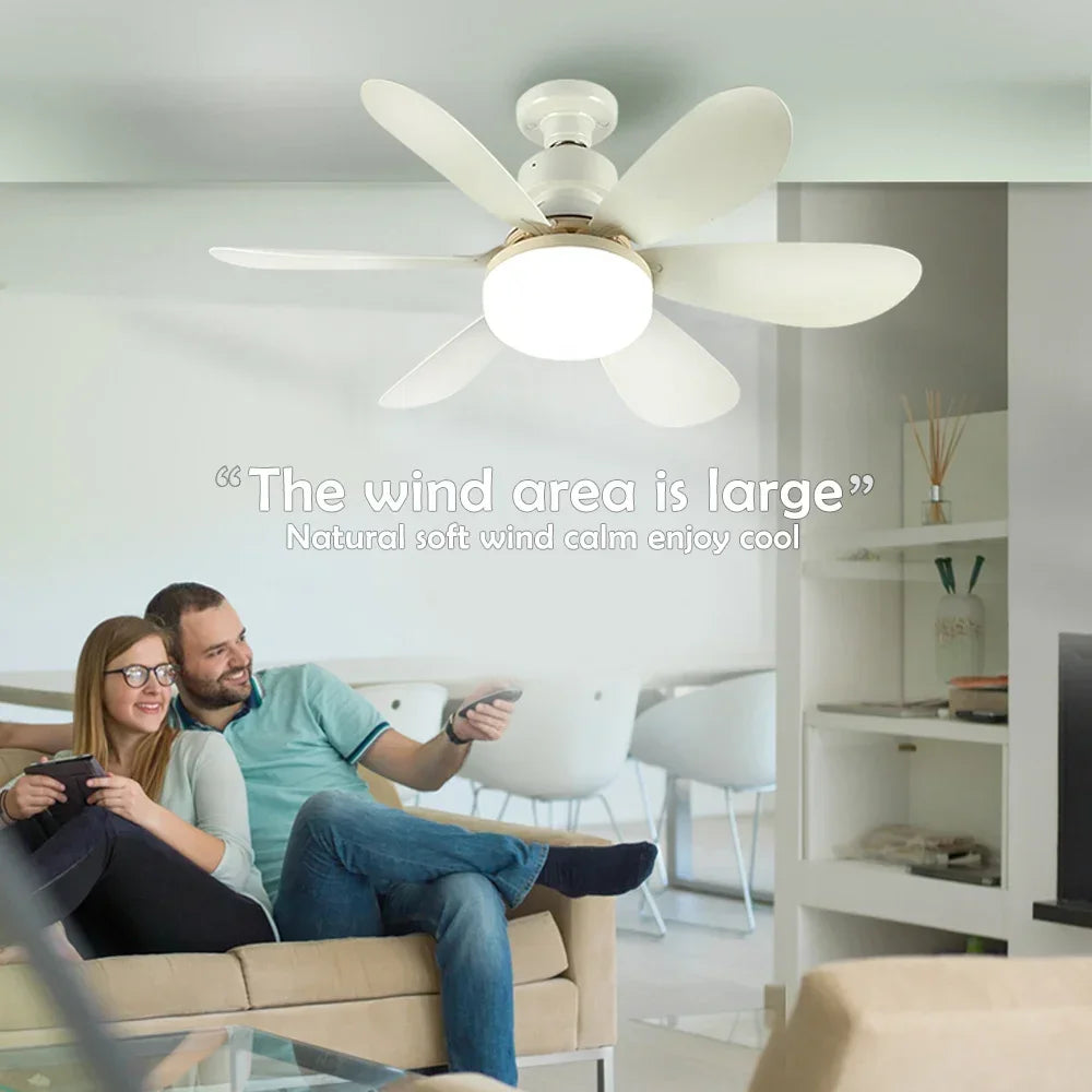 Smart LED Ceiling Fan Light E26 E27 Base 2040W with Wireless Remote and 3 Lighting Modes for Livin