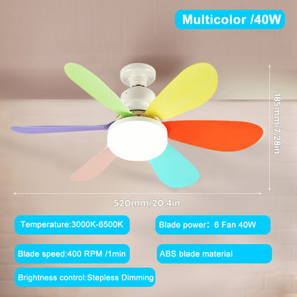 Smart LED Ceiling Fan Light E26 E27 Base 2040W with Wireless Remote and 3 Lighting Modes for Livin
