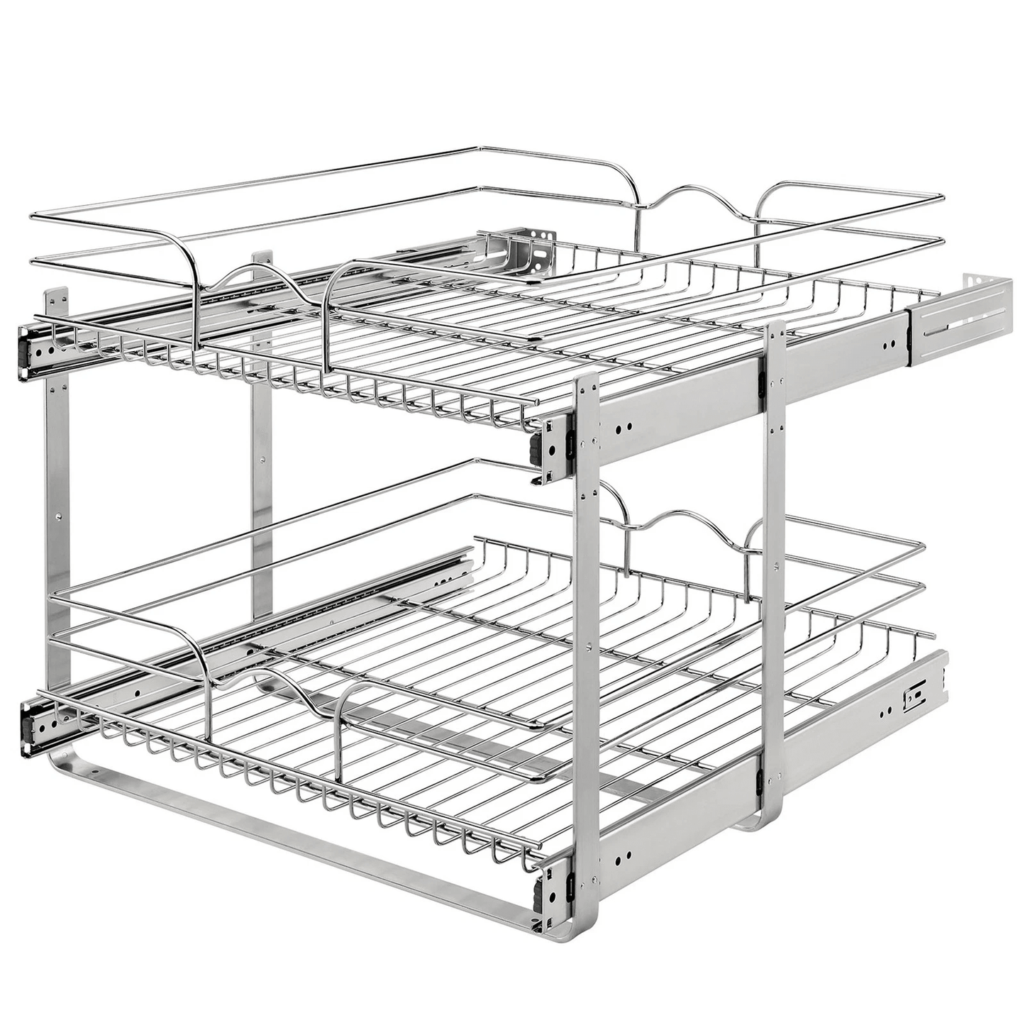 RevAShelf 5WB22122CR1 2Tier PullOut Cabinet Organizer  21x22 Inch HeavyDuty Chrome Wire Shelf 6