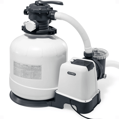 Intex Above Ground Pool Sand Filter Pump with Automatic Timer, Reliable Sand Filtration System