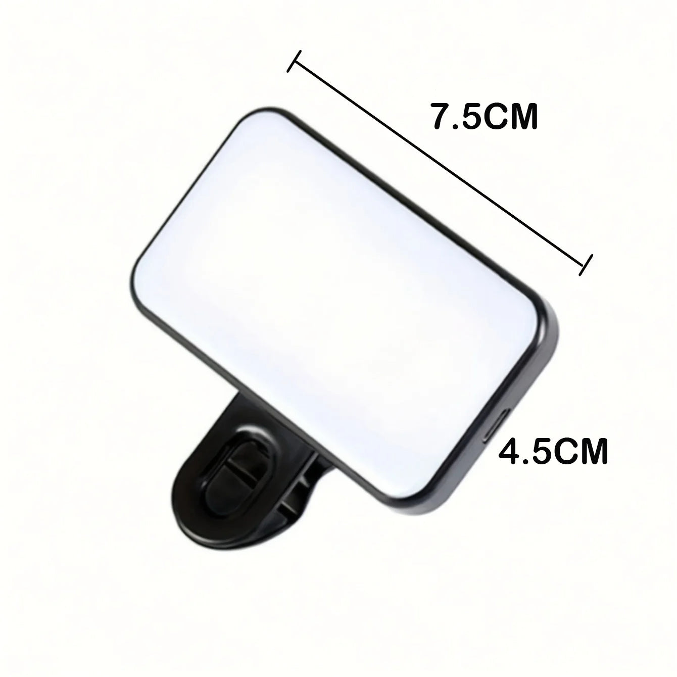Rechargeable Mini Selfie Fill Light 3 Modes Adjustable Brightness ClipOn for Smartphones Laptops