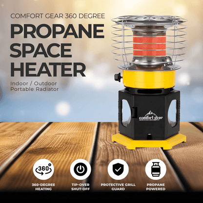 Comfort Gear 360 Propane Space Heater  18000 BTU IndoorOutdoor Portable Radiator With Safety Featur 1