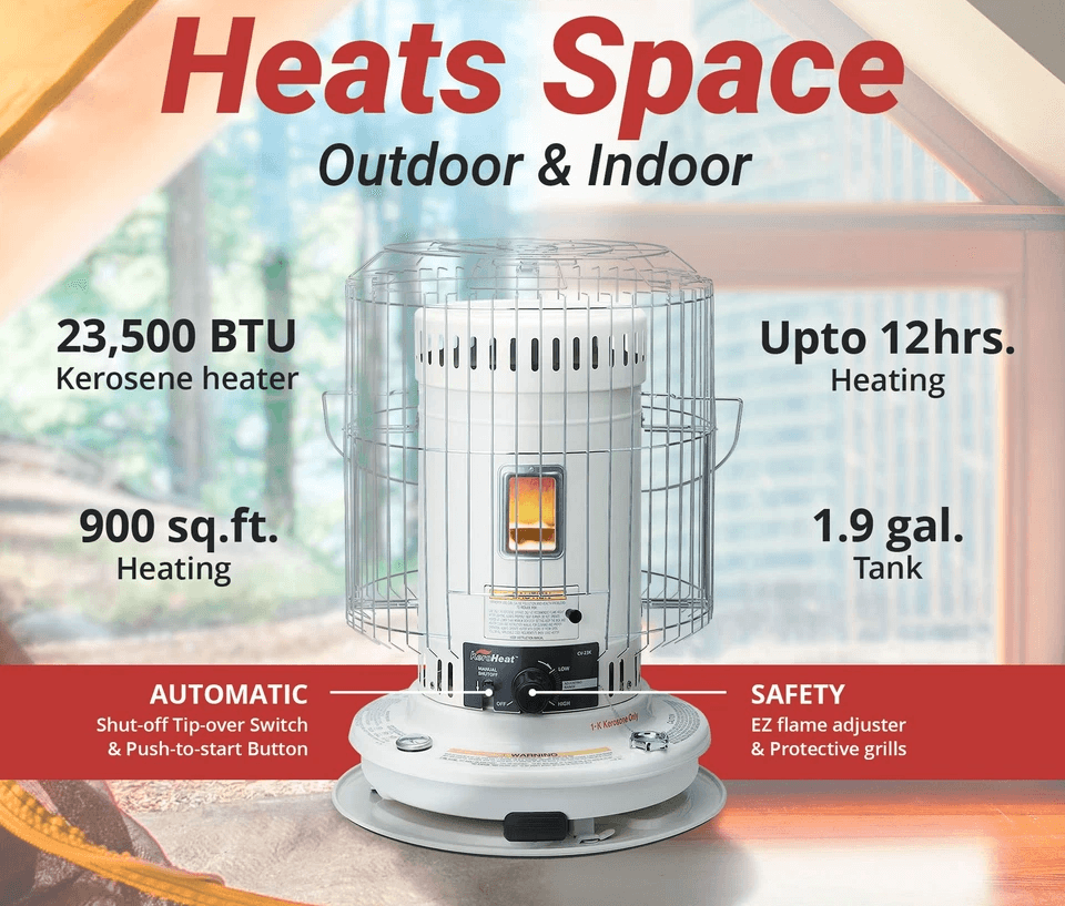 Sengoku KeroHeat Indoor  Outdoor Portable Convection Kerosene Heater TipOver Safety Shutoff 1
