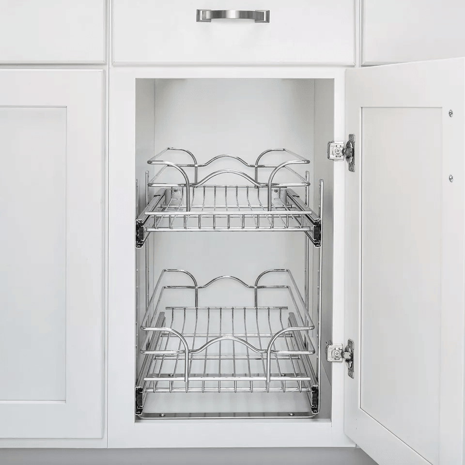 RevAShelf Kitchen Cabinet Pullout Shelf Organizer Bottom Mount SlideOut Storage Rack For Pots Pans  2