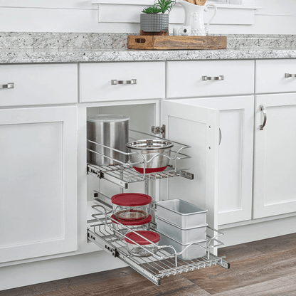 RevAShelf Kitchen Cabinet Pullout Shelf Organizer Bottom Mount SlideOut Storage Rack For Pots Pans  3