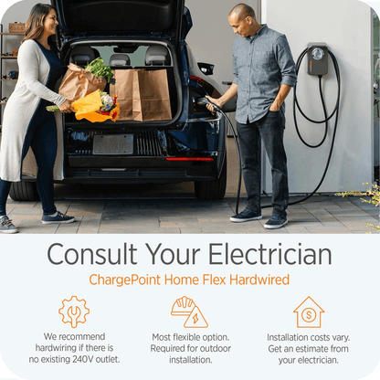 ChargePoint Smart Flex Hardwire Charge Station For Circuit Breakers EV Charger Support  Flexible In 3