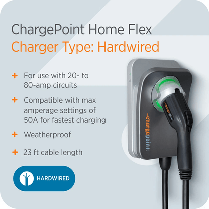 ChargePoint Smart Flex Hardwire Charge Station For Circuit Breakers EV Charger Support  Flexible In 6