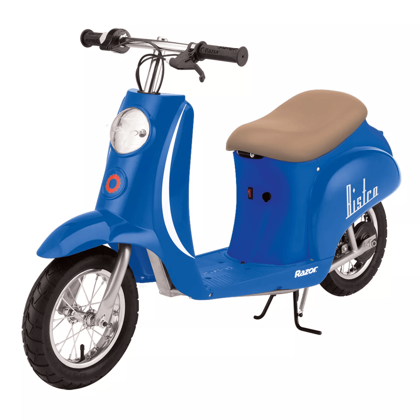 Razor Pocket Mod Miniature Euro Electric Kids Ride On Retro Scooter, Vintage Style, Under-Seat Storage