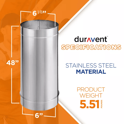 DuraBlack Stainless Steel Single Wall Stove Pipe HighQuality Wood Stove Vent Connector 4