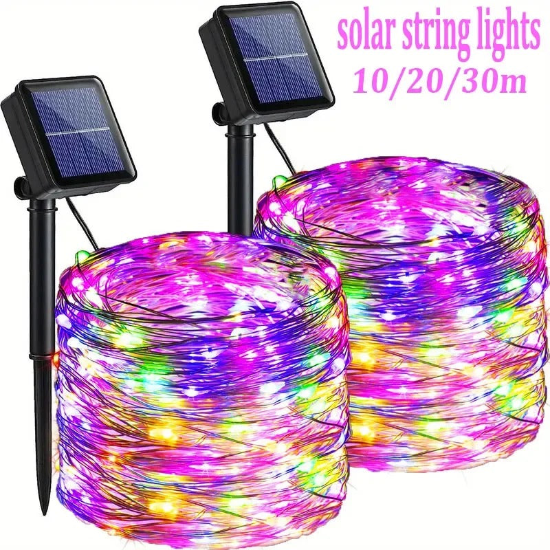 Solar Garden Fairy Lights 8 Modes Waterproof String Lights for Patio Trees  Christmas Decorations