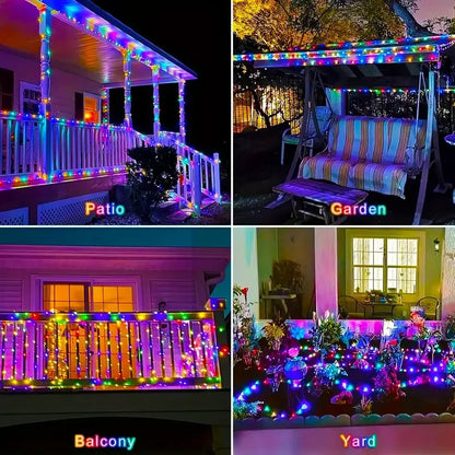 Solar Garden Fairy Lights 8 Modes Waterproof String Lights for Patio Trees  Christmas Decorations