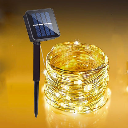 Solar Garden Fairy Lights, 8 Modes Waterproof String Lights for Patio, Trees & Christmas Decorations