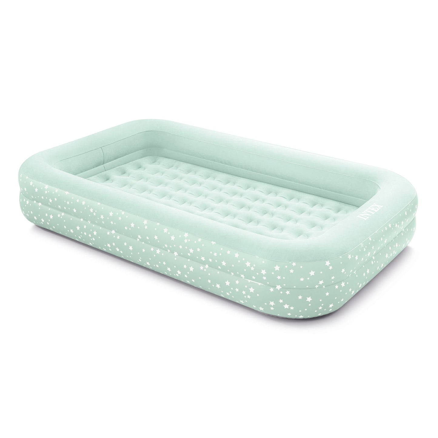 Intex Kids Travel Air Mattress Inflatable Bed With Raised Sides  Hand Pump Portable Toddler Sleep S 1