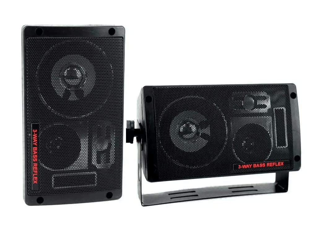 Pyramid 3 Way Car Audio Mini Box Speakers, Indoor Stereo System