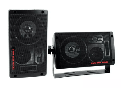 Pyramid 3 Way Car Audio Mini Box Speakers, Indoor Stereo System