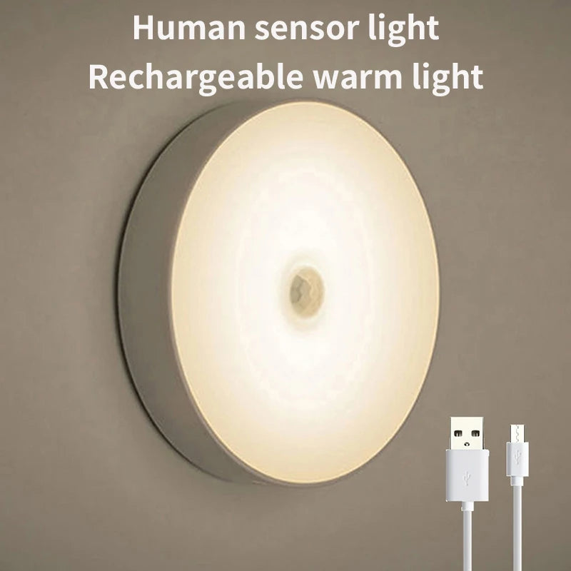 Motion Sensor LED Cabinet Light USB Rechargeable Wireless Magnetic Night Lamp for Emergency  Auto