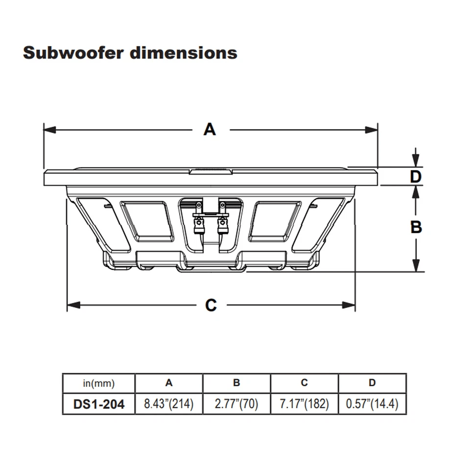 MB Quart Shallow Slim DVC Ohm Car Sub Single Speaker LowProfile Subwoofer With Deep Bass  Durable B