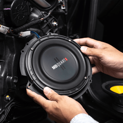 MB Quart Shallow Slim DVC Ohm Car Sub Single Speaker LowProfile Subwoofer With Deep Bass  Durable B