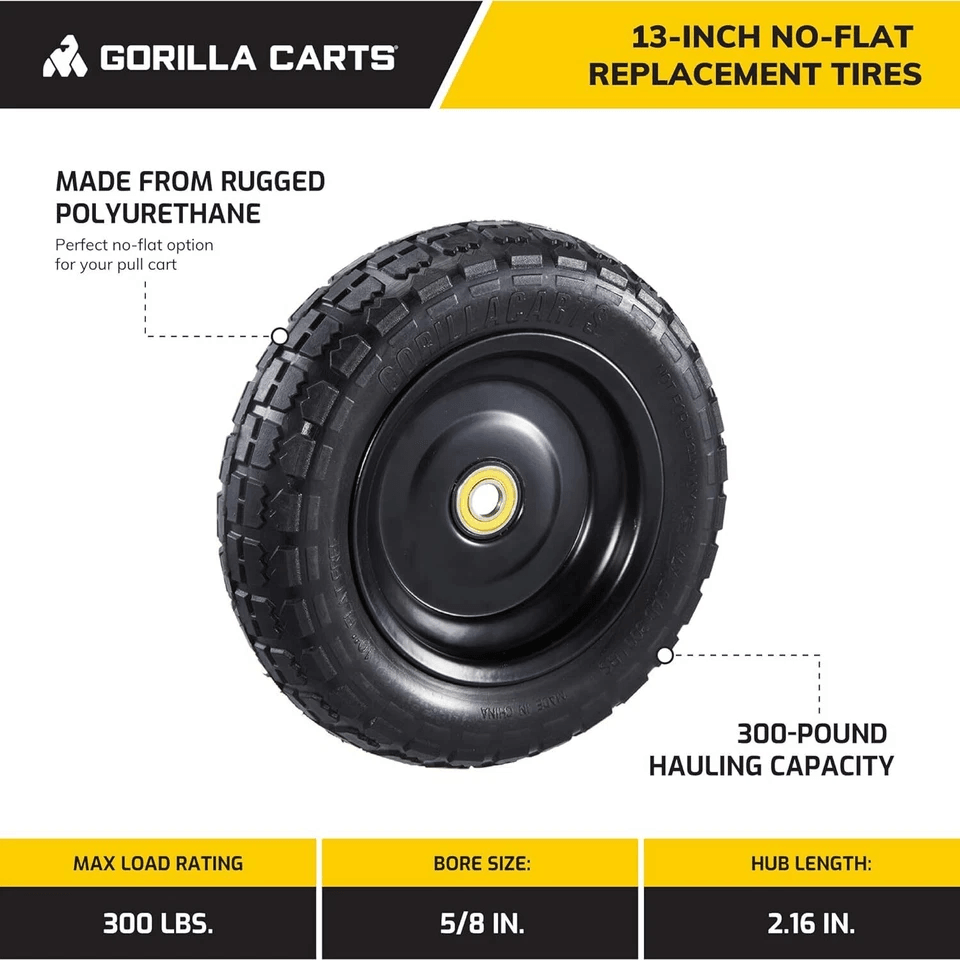 Flat Free Replacement Tires Durable For Garden Carts Wagons And Hand Trucks 2
