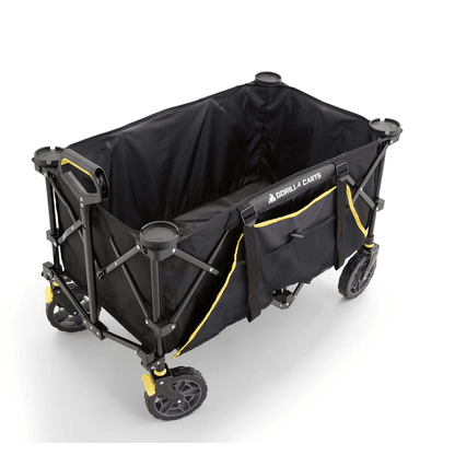 Gorilla Carts 7 Cu Ft Collapsible Outdoor Utility Wagon Oversize Bed Black  HeavyDuty Folding Garde 7
