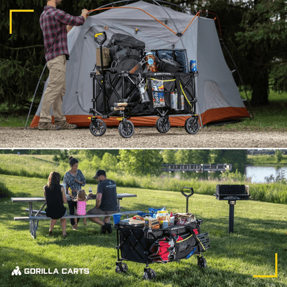 Gorilla Carts 7 Cu Ft Collapsible Outdoor Utility Wagon Oversize Bed Black  HeavyDuty Folding Garde 9