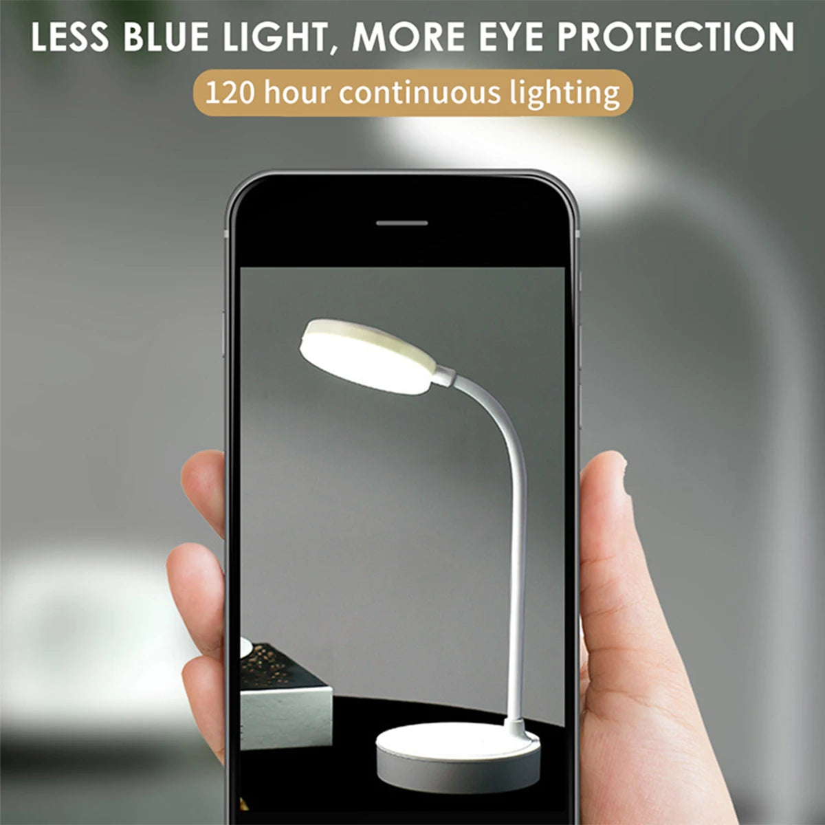 Portable LED Desk Lamp USB Plugin Table Light with 3 Color Stepless Dimming  Eye Protection for B