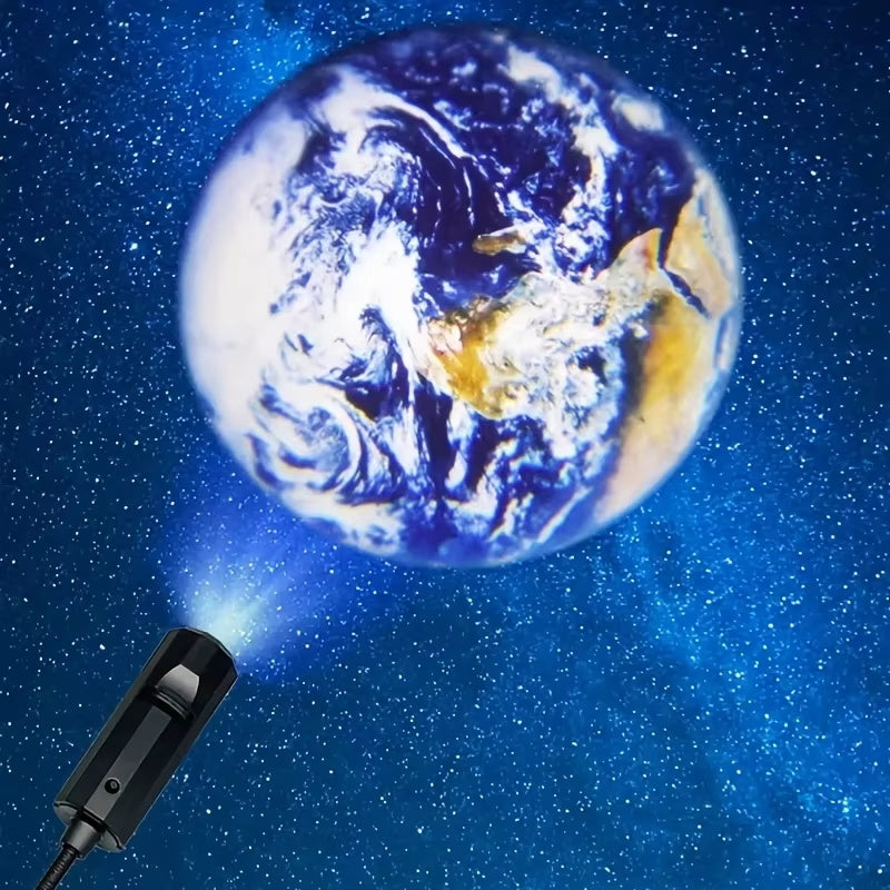 USB Planet Projection Night Light Earth  Moon Ceiling Atmosphere Lamp for Kids Bedroom Wall Decor