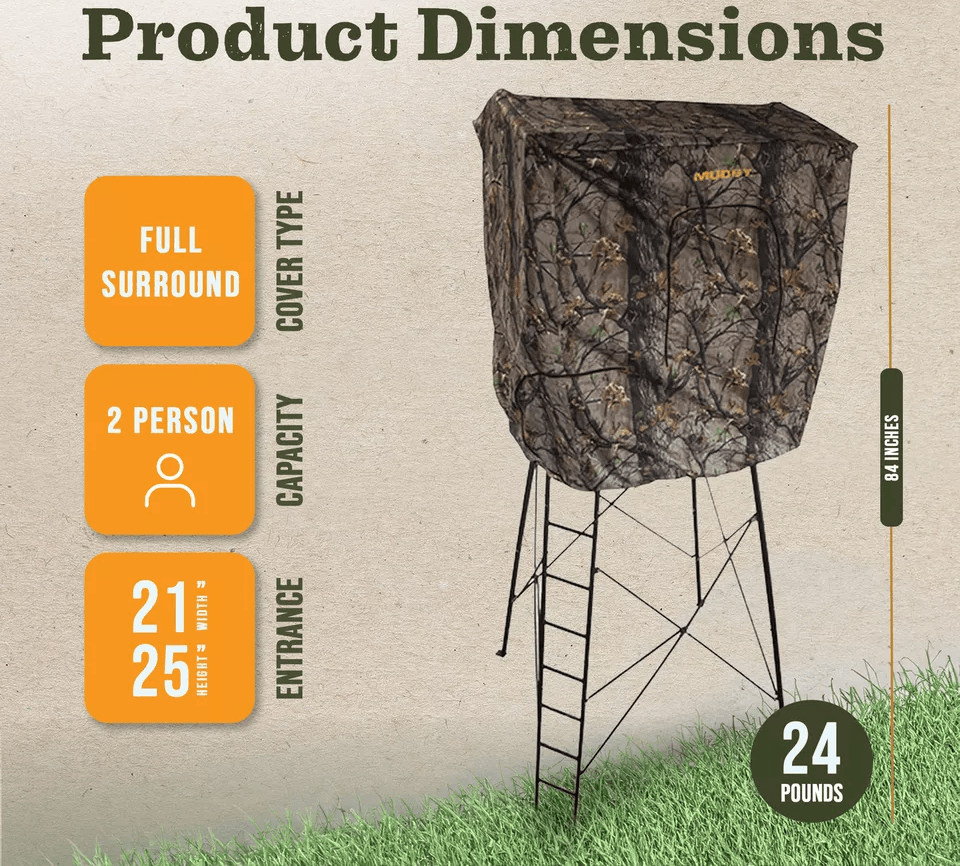 Muddy Steel Tall Quad Pod Hunting Blind Cover Camouflage Shelter For Outdoor Hunters With Waterproo 6