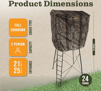 Muddy Steel Tall Quad Pod Hunting Blind Cover Camouflage Shelter For Outdoor Hunters With Waterproo 6