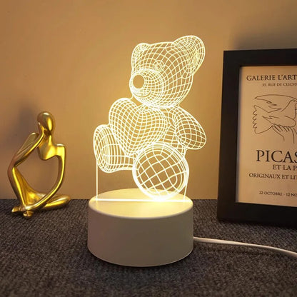 Atmosphere Lighting Small Table Lamp Cute Cartoon Bedside Night Light for Children Girls  Best Fr